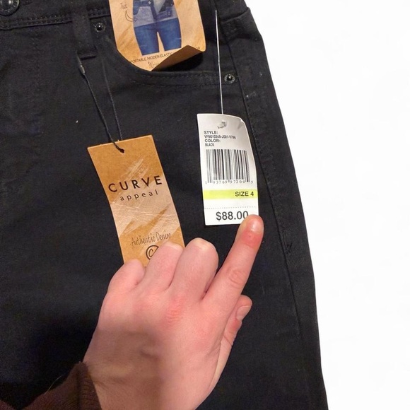 Curve Appeal Casual Black Straight Leg Women's Jeans - NWT - Size 2 - Picture 3 of 7